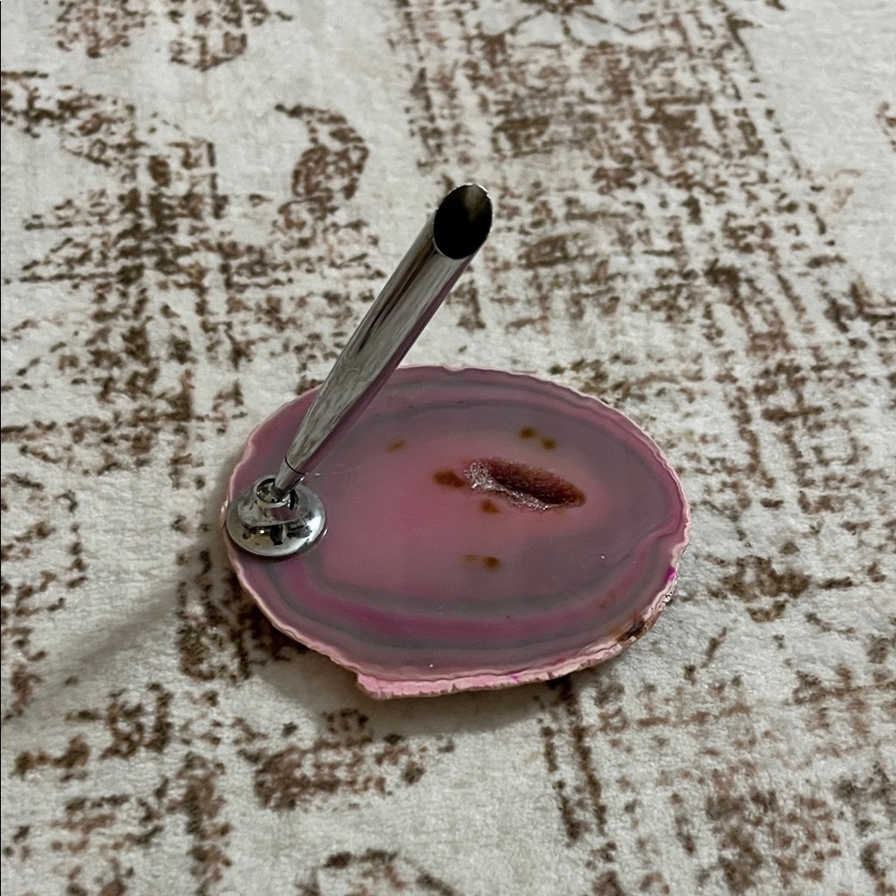 Pink Agate Pen Holder